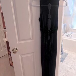 I AM GIA - FIANNA dress (US small) black maxi dress with see through cut outs